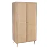 SWEEEK Armoire dressing cannage et effet bois 2 portes Boheme