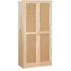 SWEEEK Armoire dressing cannage et effet bois. 2 portes avec penderie et rangements