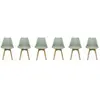 SWEEEK Lot de 6 chaises scandinaves. pieds bois de hêtre. chaises 1 place. vert céladon