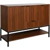 SWEEEK Buffet décor bois de noyer et métal 3 portes 110cm Walnut