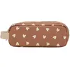 Trousse double Coeurs Beige