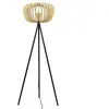 Atelier Loupiote AGATHE-Lampadaire trépied noir bois FSC H147cm Bois
