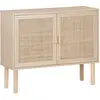 SWEEEK Buffet en décor bois et cannage - Camargue - 2 portes. 80x30x68cm
