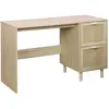 SWEEEK Alice's Home - Bureau décor Bois et cannage - Camargue - 120cm. 2 tiroirs