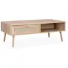 SWEEEK Table basse en cannage 1 tiroir 110x59x39cm
