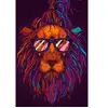 Peinture au numéro : Lion à lunettes  - sans châssis en bois