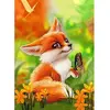 Figured'Art Broderie diamant : Petit Renard et Papillon  - toile tendu...