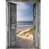 Figured’Art Diamond Painting Broderie Diamant 40x50cm Avec Cadre Toile Tendue Strass Perles Carrés - Porte ouverte sur la Plage - Kit Complet Paysage 5D DIY Activité Manuelle Loisirs Créatifs Adultes