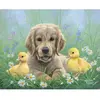 Figured'Art Peinture par Numéro Adulte Labrador et poussins - Activité Manuelle Kit de Loisir Créatif DIY Numéro d'Art Complet - 40x50cm sans châssis en bois