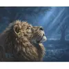 Figured'Art Peinture par Numéro Adulte Lion dans la pénombre - Activité Manuelle Kit de Loisir Créatif DIY Numéro d'Art Complet - 40x50cm sans châssis en bois