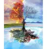 Figured'Art Broderie Diamant 40 x 50 cm Arbre 4 saisons Classique
