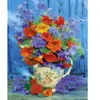 Figured'Art Peinture par Numéro Adulte Bouquet orange et violet - Kit de Loisir Créatif DIY Numéro d'Art - 40x50cm sans châssis