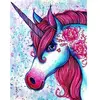 Figured'Art Peinture par Numéro Adulte Licorne rouge et bleu - Activité Manuelle Kit de Loisir Créatif DIY Numéro d'Art Complet - 40x50cm sans châssis en bois