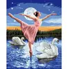 Figured'Art Peinture par Numéro Adulte Le Lac des Cygnes - Activité Manuelle Kit de Loisir Créatif DIY Numéro d'Art Complet - 40x50cm sans châssis en bois