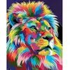 Figured'Art Peinture par Numéro Adulte Lion Pop Art 2 - Kit de Loisir Créatif DIY Numéro d'Art - 40x50cm sans châssis