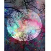 Figured'Art Peinture par Numéro Adulte Pleine Lune aux reflets multicolores - Kit DIY Numéro d'Art - 40x50cm sans châssis