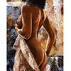 Peinture au numéro : Courbes Estompées  - toile tendue sur châssis