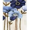 Peinture au numéro : Fleurs bleues  - toile tendue sur châssis