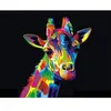 Figured’Art Diamond Painting Broderie Diamant 40x50cm Toile Entière Roulée avec Strass Perles Carrés - Girafe Pop Art - Kit Complet Animaux 5D DIY Activité Manuelle Loisirs Créatifs Adultes