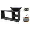 Planet Brasero Piatto Tavolo Medium Noir diam84 + Grille + Spatule + Housse