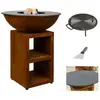Planet Brasero Piatto Medium Corten diam84 + Grille + Spatule + Housse
