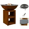 Planet Brasero Piatto Large Corten diam94 + Grille + Spatule + Housse