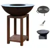 Planet Brasero Piatto Montabile Medium Corten diam84 + Grille + Spatule + Housse