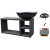 Planet Brasero Piatto Tavolo Large Noir diam94 + Grille + Spatule + Housse