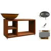 Planet Brasero Piatto Tavolo Large Corten diam94 + Grille + Spatule + Housse