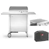 Planet Plancha électrique en inox Chef 55 cm Avec chariot fermé + couvercle + housse
