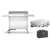 Planet Plancha électrique en inox chef 80 cm avec chariot fermé + couvercle +