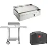 Planet - Plancha électrique en inox Chef 55 cm Avec chariot ouvert + housse