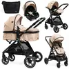 BEBELISSIMO - Poussette combinée trio 3 en 1 - siège auto 0m   landau    dès la naissance   jusqu’à 22kg   Nicea - Beige