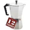 V Cafetière Italienne Aluminium MOKA EXPRESSO 600 ml Argentée T12