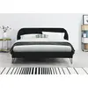 CONCEPT-USINE Lit velours noir 160x200 cm phoenix