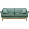 Canapé scandinave 3 places et 2 coussins vert d'eau HOGA CONCEPT USINE