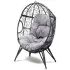 Concept-usine - jane - Fauteuil oeuf sur pied en rotin gris