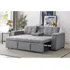 Concept Usine Canapé droit convertible 3 places en tissu gris clair noho