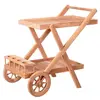 CONCEPT USINE Kereta - Desserte en teck avec roues