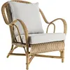Fauteuil en rotin patiné vieilli avec coussin Nantucket - KOK