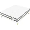 Leonis - Ensemble Matelas + Sommier Leon gris/blanc - 160x200 cm 160x2...
