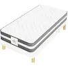 Leonis - Ensemble Matelas + Sommier Leon gris/blanc - 90x190 cm 90x190...