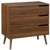 SWEEEK Commode décor bois de noyer. 3 tiroirs. pieds en pin massif