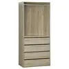 SWEEEK Module dressing avec 4 tiroirs et 1 penderie naturel panneaux stratifiés