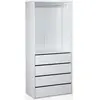 SWEEEK Module dressing avec 4 tiroirs et 1 penderie blanc panneaux stratifiés