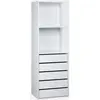 SWEEEK Module dressing avec 5 tiroirs et 2 étagères blanc panneaux stratifiés