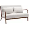 SWEEEK Banquette bouclettes pieds bois d'hévéa teinté