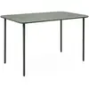 SWEEEK Table de jardin métal 4 places. savane. Amelia. 120x70cm. traitement antirouille. lattes et bords arrondis
