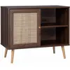 SWEEEK Meuble de rangement couleur bois foncé