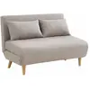 SWEEEK Canapé convertible en tissu - Guesta - 2 places scandinave. pieds bois foncé. beige. banquette. dossier inclinable